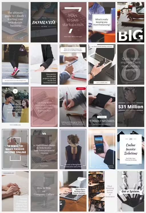 Example of click-worthy Pinterest pins.