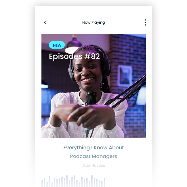 Podcast episode example on a mobile device