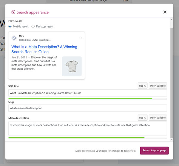 how to add meta description in wordpress yoast